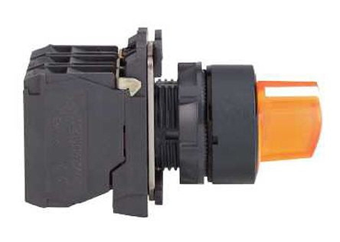 Schneider Electric Knob Selector Switch - (SPDT) 22 mm Cutout Diameter Illuminated 3 Positions
