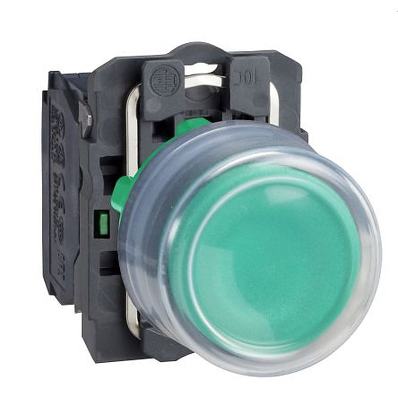 Schneider Electric Harmony XB5 Series Push Button Switch, Spring Return, Panel, 22 mm Cutout, SPST, Green LED, IP66,