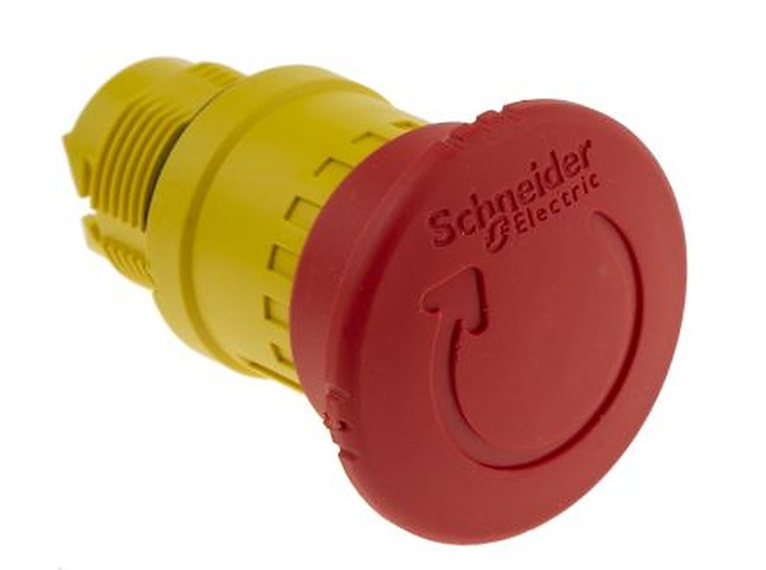 Schneider Electric Harmony Series Twist Release Emergency Stop Push Button, Panel Mount, 22 mm Cutout, 1 NC, IP67, IP69,