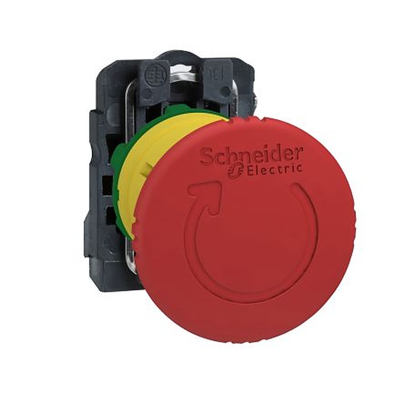 Schneider Electric Harmony Series Turn to Release Emergency Stop Push Button, Panel Mount, 22.5 mm Cutout, 1 NC, IP66,