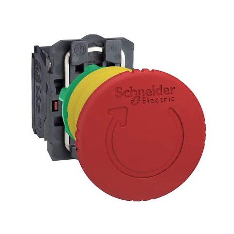 Schneider Electric Harmony Series Turn to Release Emergency Stop Push Button, Panel Mount, 22 mm Cutout, 2 NC, IP67,