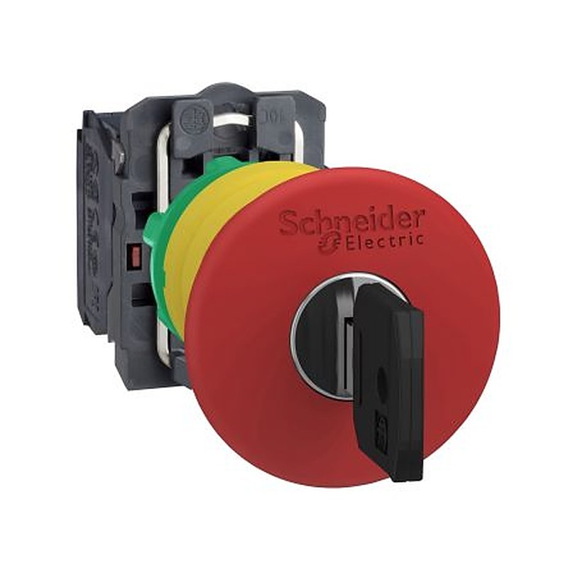 Schneider Electric Harmony Series Key Release Emergency Stop Push Button, Panel Mount, 22 mm Cutout, 1 NO/1 NC, IP66,