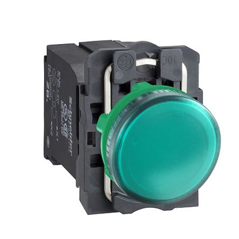 Schneider Electric, Harmony, Flush Green Incandescent Lamp Pilot Light, 22 mm Cutout, IP67, IP66, IP69K, Round