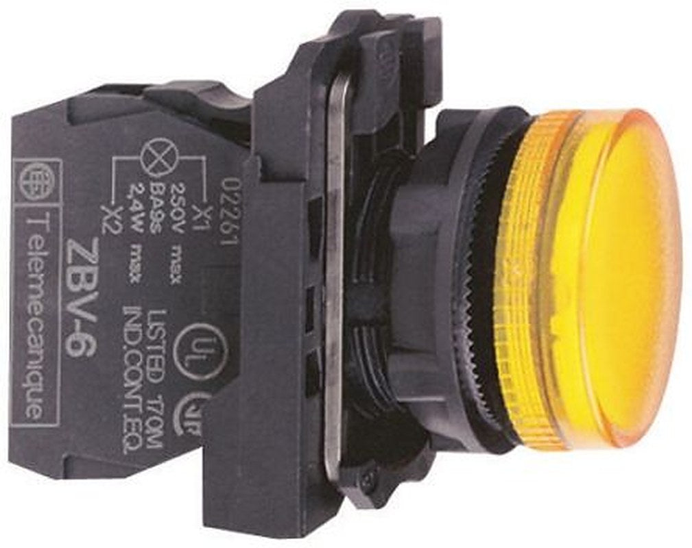 Schneider Electric, Harmony, Panel Mount Orange LED Pilot Light, 22 mm Cutout, IP66, IP67, Round, 250V
