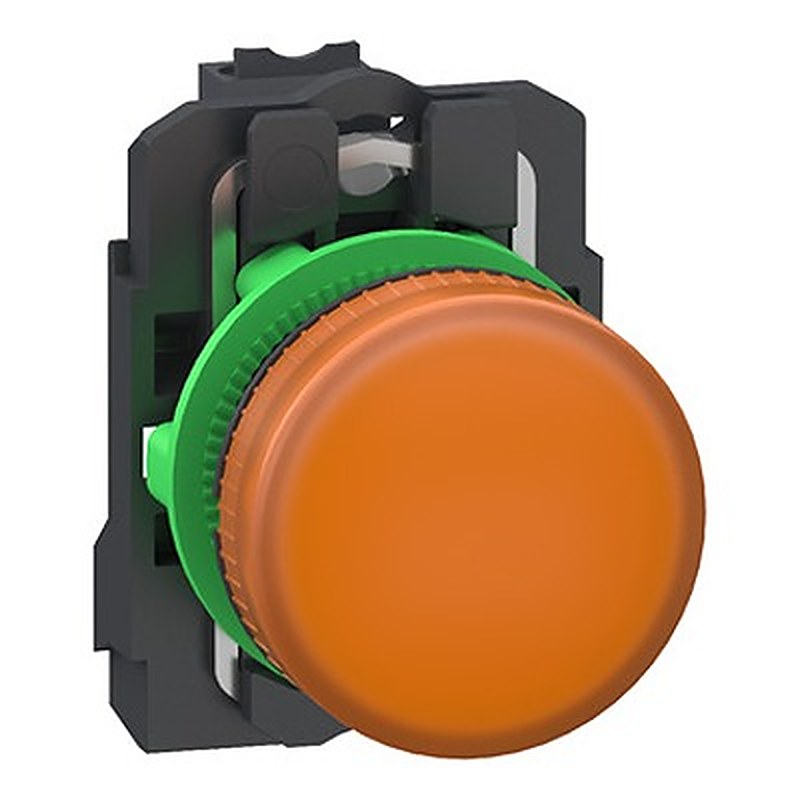 Schneider Electric, Harmony XB5, Panel Mount Orange Universal-LED Pilot Light, 22.5 mm Cutout, IP66, IP67, IP69, IP69K,