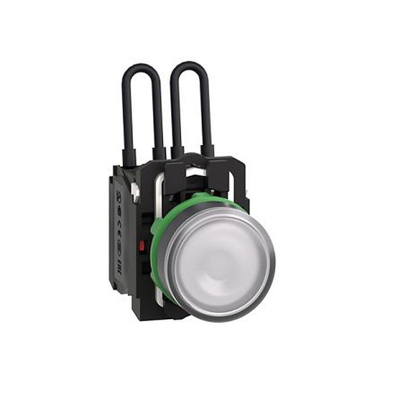Schneider Electric, XB5A, Screw White LED Pilot Light, 22.5 mm Cutout, IP66, IP69K, IP69, IP67, Round, 24V