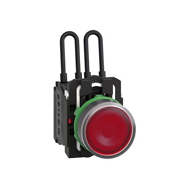Schneider Electric, XB5A, Screw Red LED Pilot Light, 22.5 mm Cutout, IP69K, IP67, IP69, IP66, Round, 24V