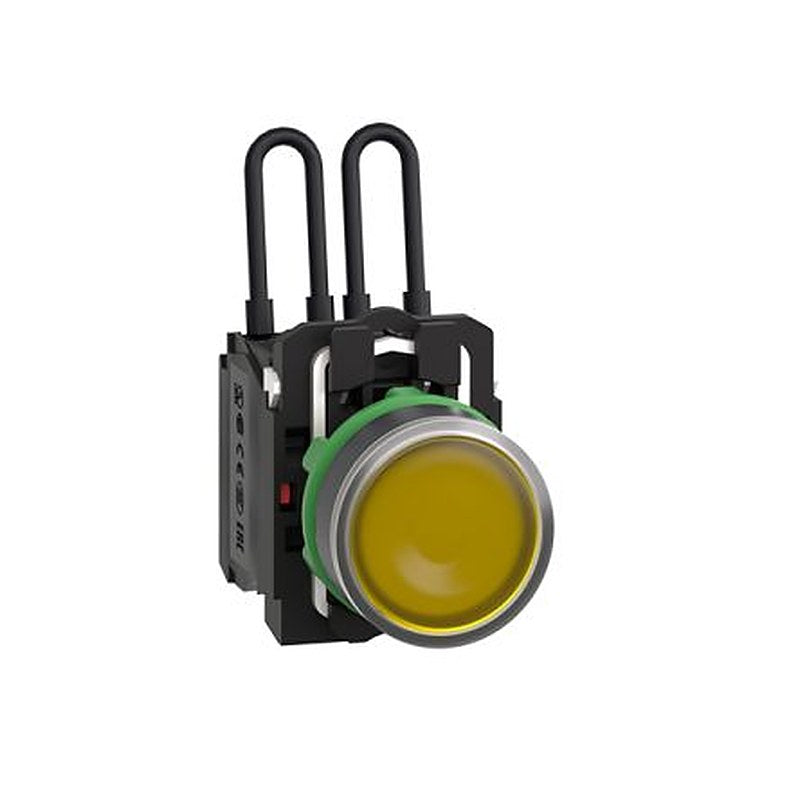 Schneider Electric, XB5A, Screw Amber LED Pilot Light, 22.5 mm Cutout, IP69K, IP66, IP67, IP69, Round, 24V