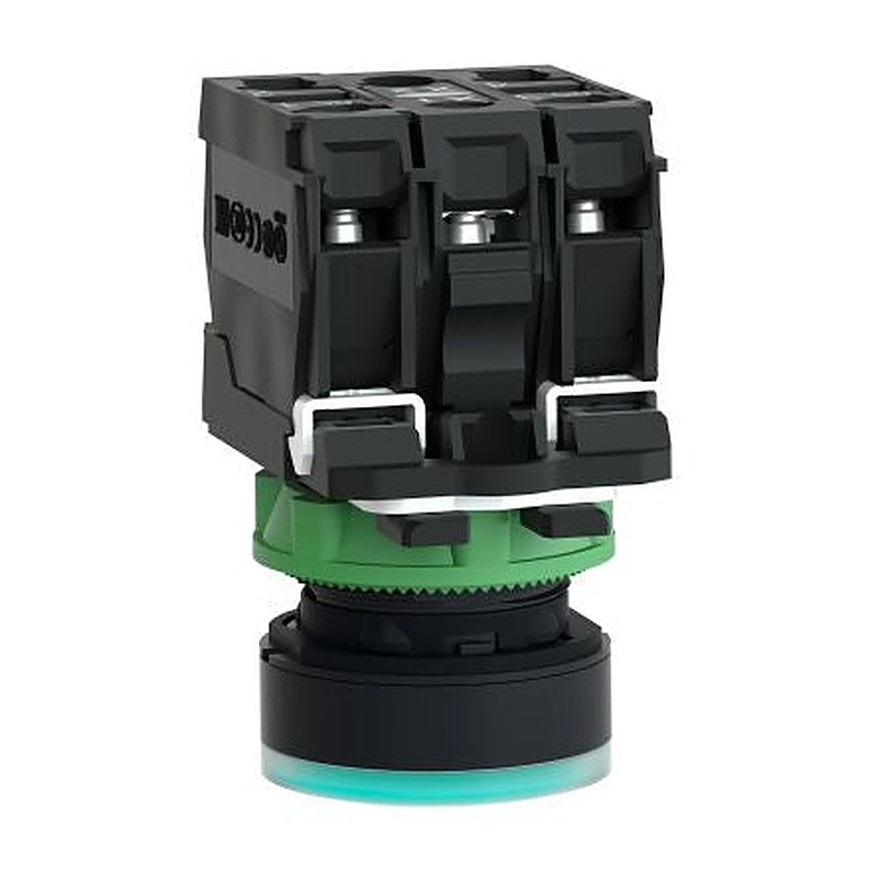 Schneider Electric Harmony Series Illuminated Push Button Switch, 22 mm Cutout Green, SPDT, IP66, IP67, IP69K