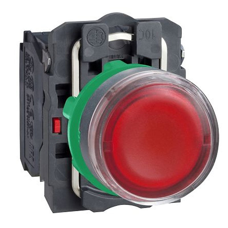 Schneider Electric Harmony Series Illuminated Push Button Switch, Spring Return, Panel, 22 mm Cutout, SPDT, Red LED,