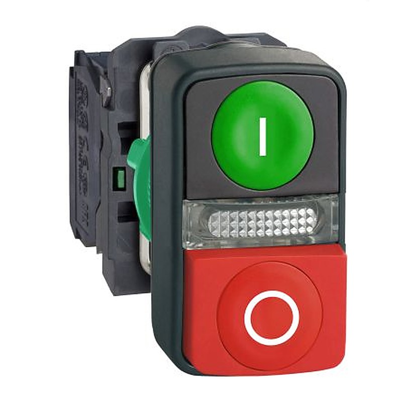Schneider Electric Harmony XB5 Series Illuminated Push Button Switch, Push-Push, Panel, 22 mm Cutout, SPDT, IP66, IP69,
