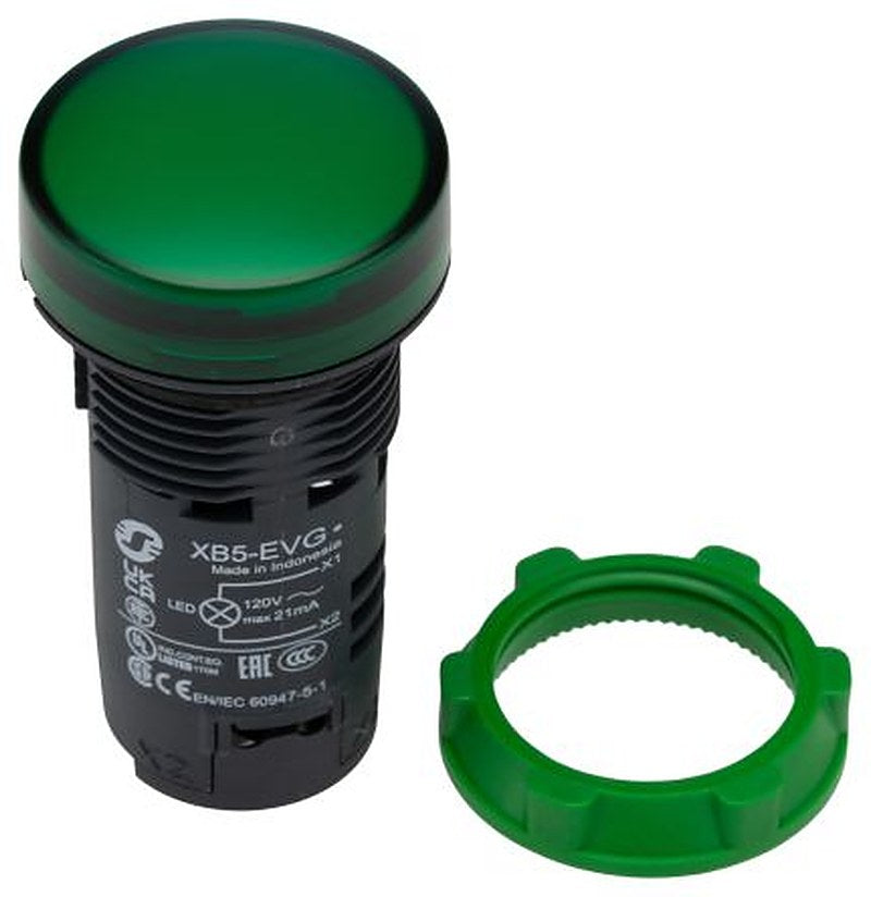 Schneider Electric, Harmony, Panel Mount Green LED Pilot Light, 22 mm Cutout, IP66, Round