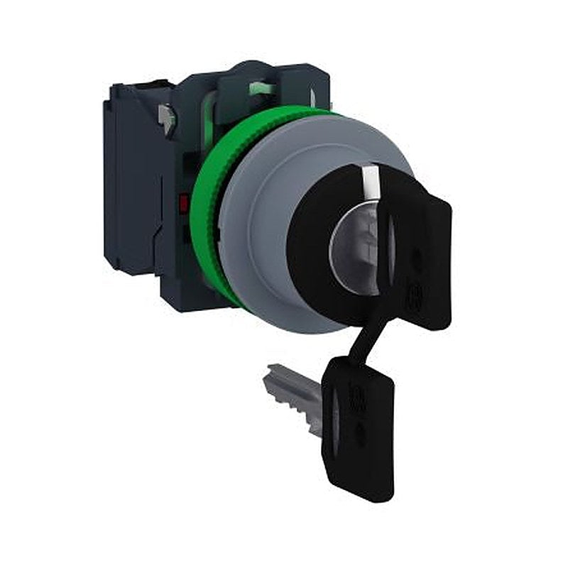 Schneider Electric Key Selector Switch - (2 NO) 30 mm Cutout Diameter 3 Positions
