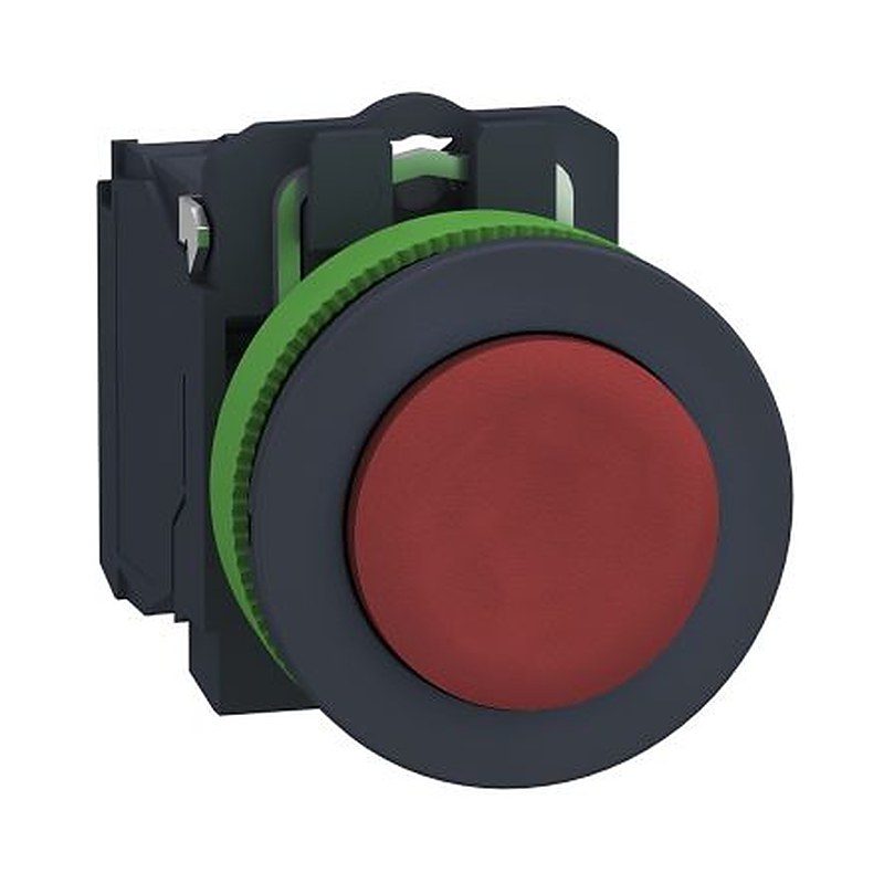 Schneider Electric XB5 Series Push Button Switch, Panel Mount, 30 mm Cutout Red, SPST, IP66, IP67, IP69, IP69K