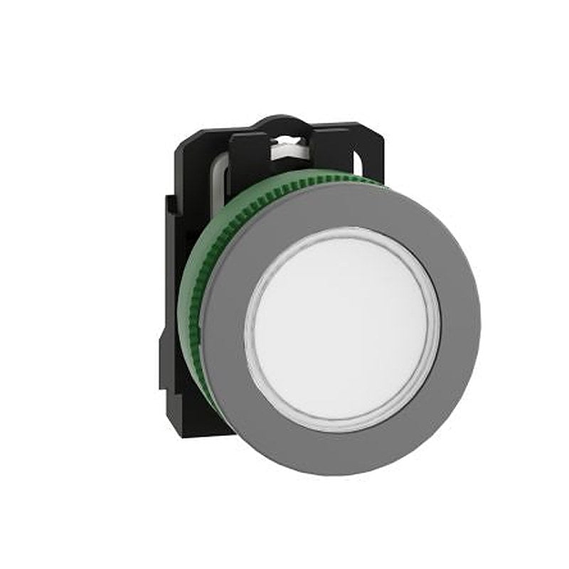Schneider Electric, Harmony, Flush White LED Pilot Light, 30.5 mm Cutout, IP67, IP66, Round