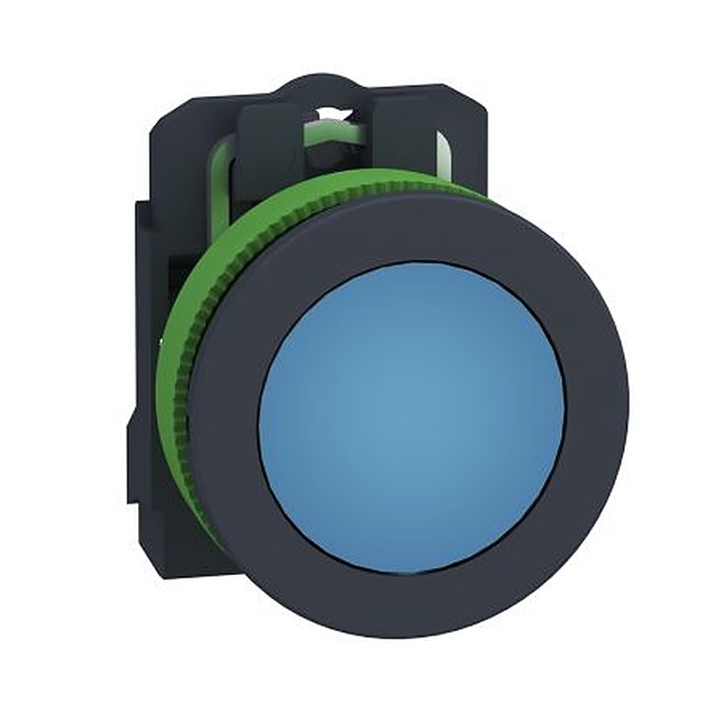Schneider Electric, XB5, Flush Blue LED Pilot Light, 30 mm Cutout, IP66, IP67, IP69, Round, 264V ac