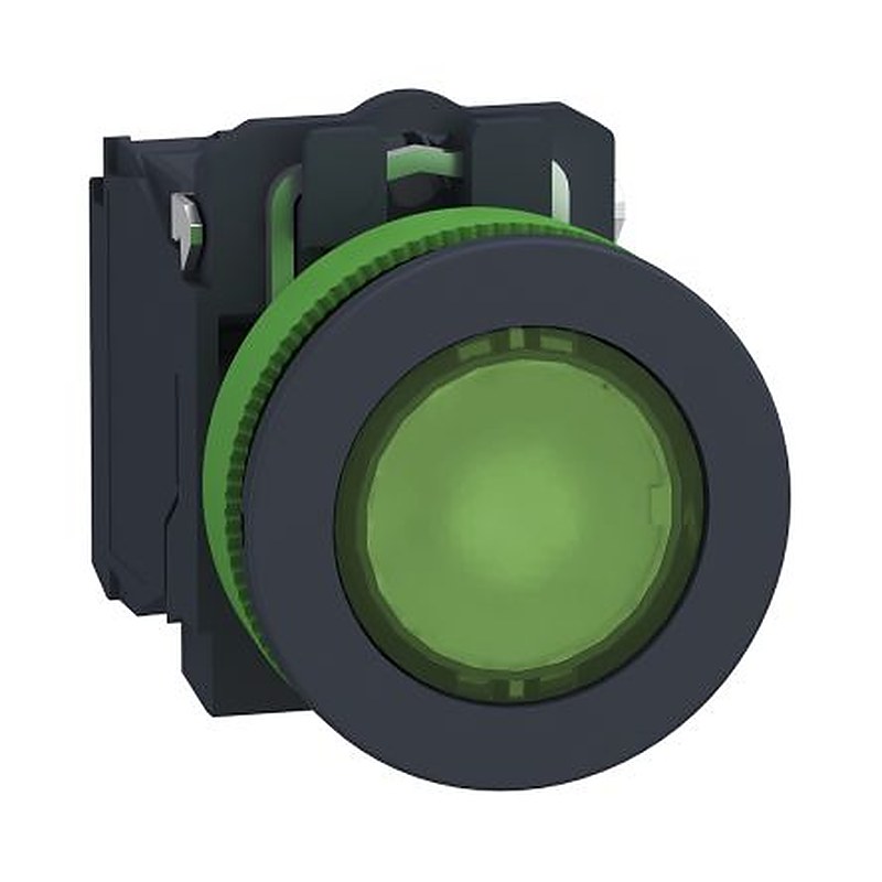 Schneider Electric XB5 Series Illuminated Push Button Switch, Panel Mount, 30 mm Cutout Green, SPDT, IP66, IP67, IP69,