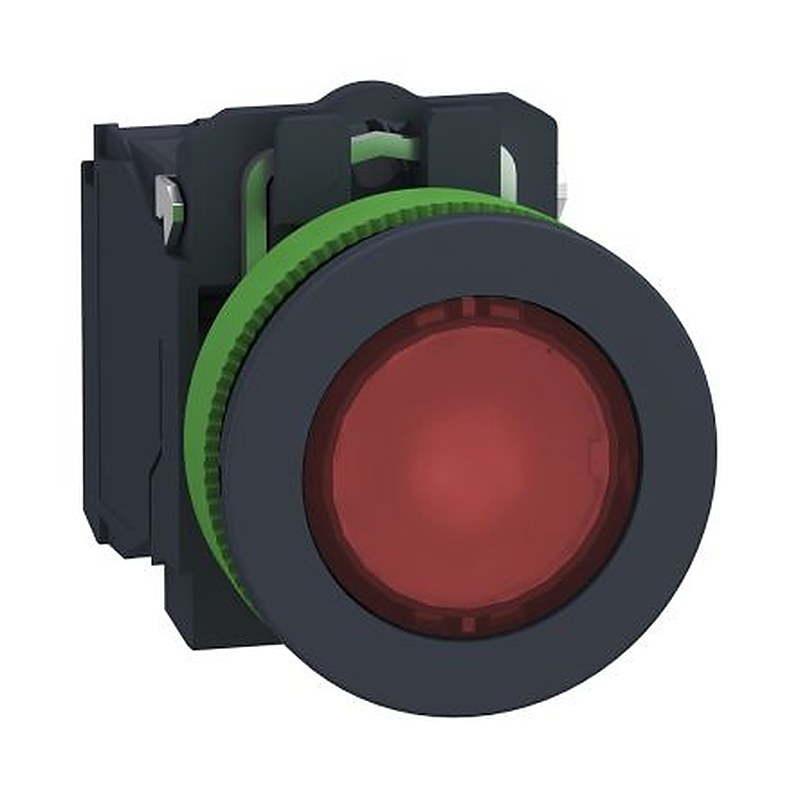 Schneider Electric XB5 Series Illuminated Push Button Switch, Panel Mount, 30 mm Cutout Red, SPDT, IP66, IP67, IP69,
