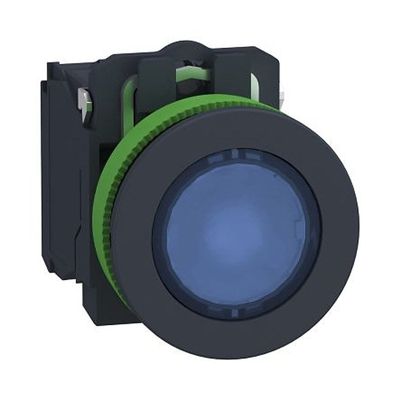 Schneider Electric XB5 Series Illuminated Push Button Switch, Spring Return, Panel, 30 mm Cutout, SPDT, Blue LED, IP66,