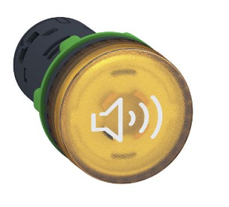 Schneider Electric Harmony XB5 Series Yellow Beacon-Buzzer Combination, IP69, IP67, IP66 24V ac/dc Base 90 dB @ 1m