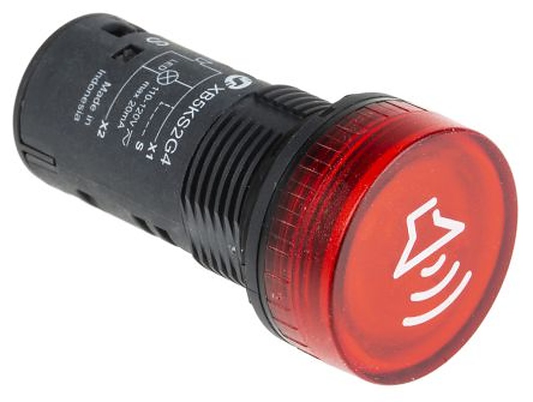 Schneider Electric Harmony XB5 Series Red Beacon-Buzzer Combination, IP69, IP67, IP66 120V ac/dc Base 90 dB @ 1m