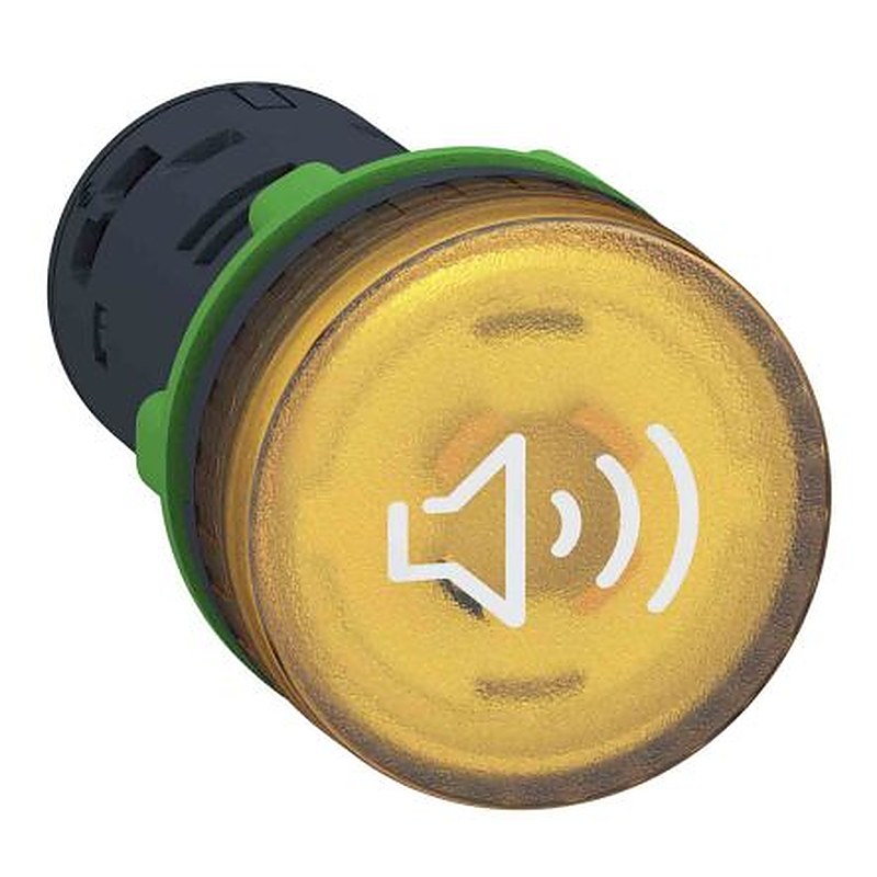 Schneider Electric Harmony XB5 Series Yellow Beacon-Buzzer Combination, IP66, IP67, IP69 240V ac Base 90 dB @ 1m