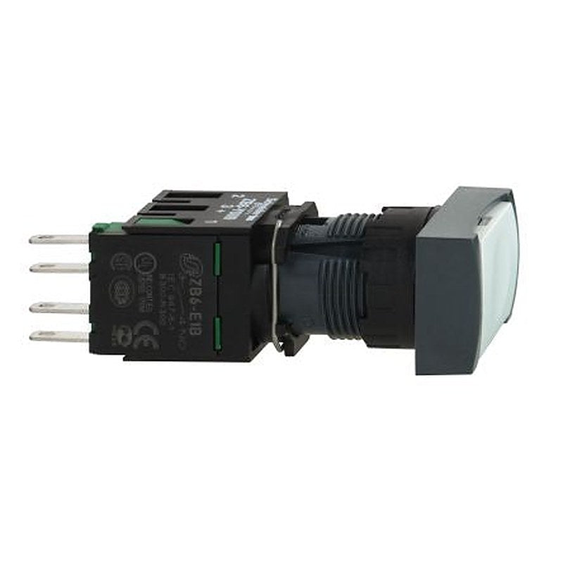 Schneider Electric Harmony Series Push Button Switch, Spring Return, Panel, 16 mm Cutout, 1 NO, White LED, IP65