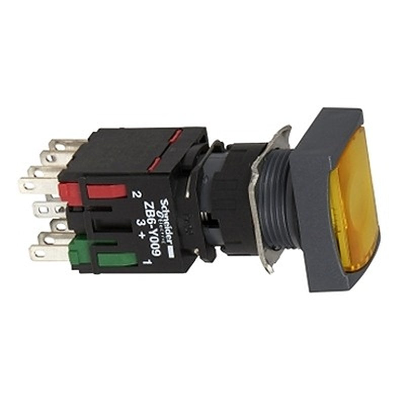 Schneider Electric Harmony XB6 Series Illuminated Pushbutton, Spring Return, Panel Mount, 16 mm Cutout, 1 NO/1 NC, IP65,
