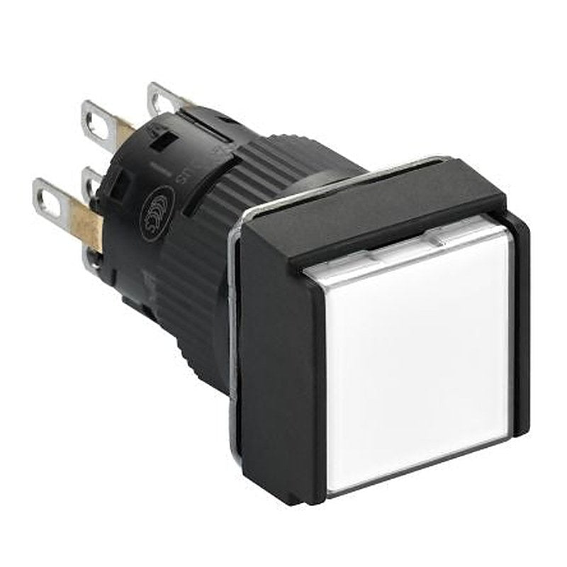 Schneider Electric Harmony XB6E Series Illuminated Illuminated Push Button, Latching, 16 mm Cutout, 2 CO, White LED,