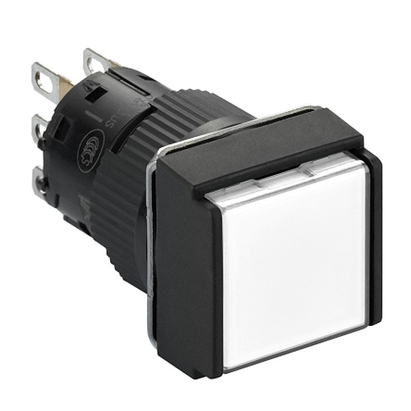 Schneider Electric Harmony Series Illuminated Push Button Switch, Spring Return, Panel, 16 mm Cutout, SPDT, White LED,