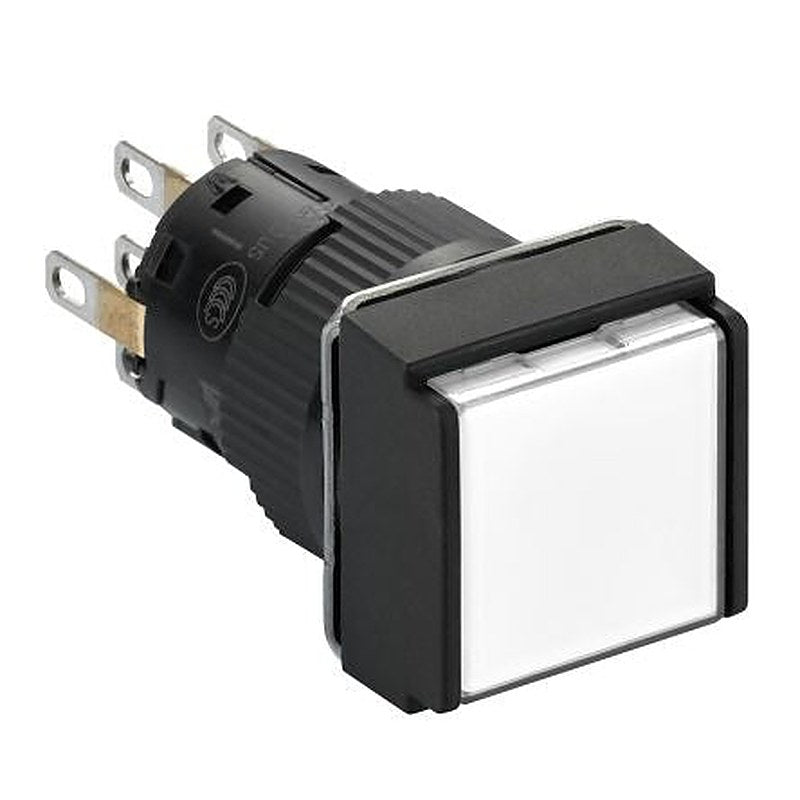 Schneider Electric Harmony Series Illuminated Push Button Switch, Snap Action, Panel, 16 mm Cutout, DPDT, White LED,