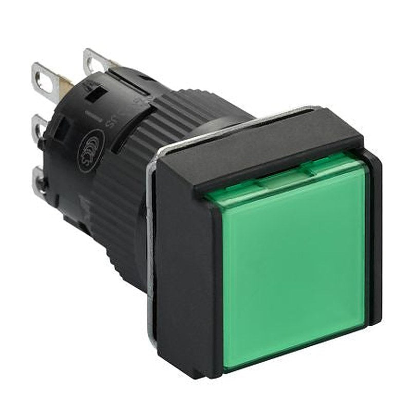 Schneider Electric Harmony Series Illuminated Push Button Switch, Spring Return, Panel, 16 mm Cutout, SPDT, Green LED,