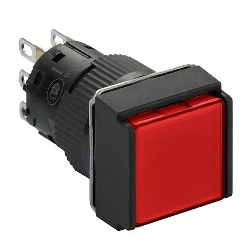 Schneider Electric Harmony Series Illuminated Push Button Switch, Spring Return, Panel, 16 mm Cutout, SPDT, Red LED,