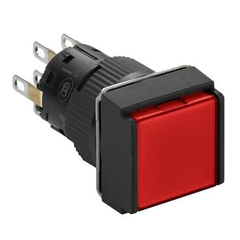 Schneider Electric Harmony XB6 Series Illuminated Push Button Switch, Spring Return, Panel, 16 mm Cutout, DPDT, Red LED,