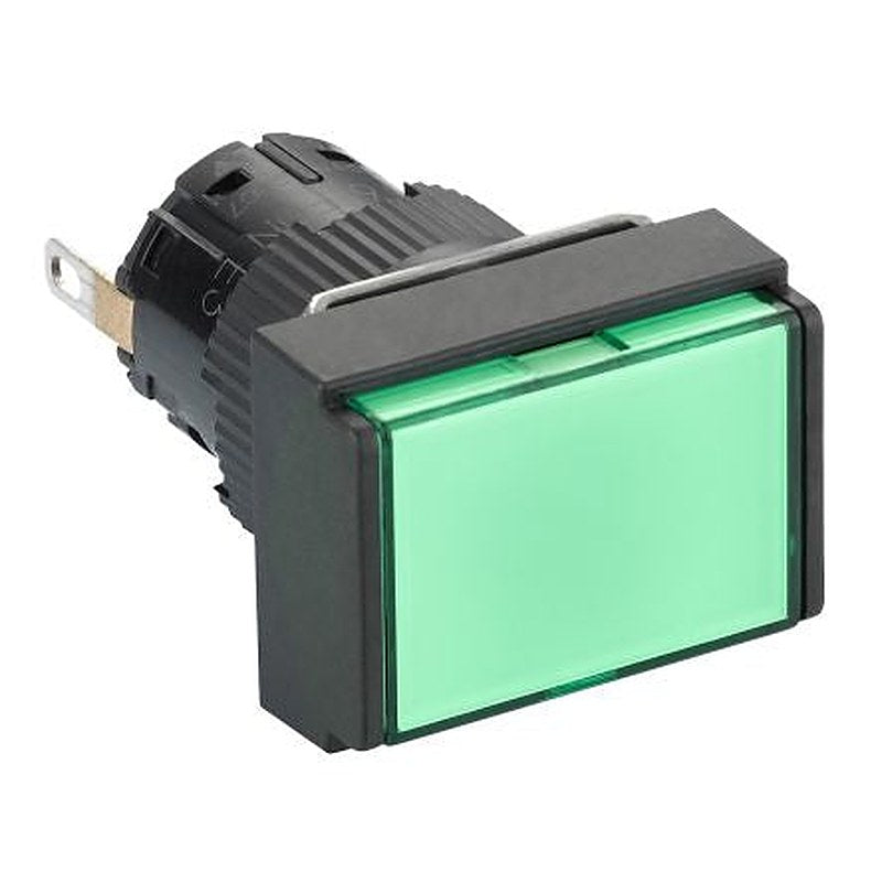 Schneider Electric, XB6E, Panel Mount Green LED Pilot Light Complete Unit, 16 mm Cutout, IP65, Rectangular, 24V