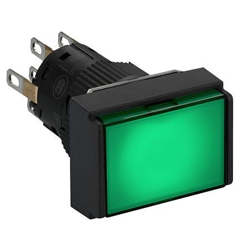 Schneider Electric Harmony Series Illuminated Push Button Switch, Spring Return, Panel, 16 mm Cutout, DPDT, Green LED,