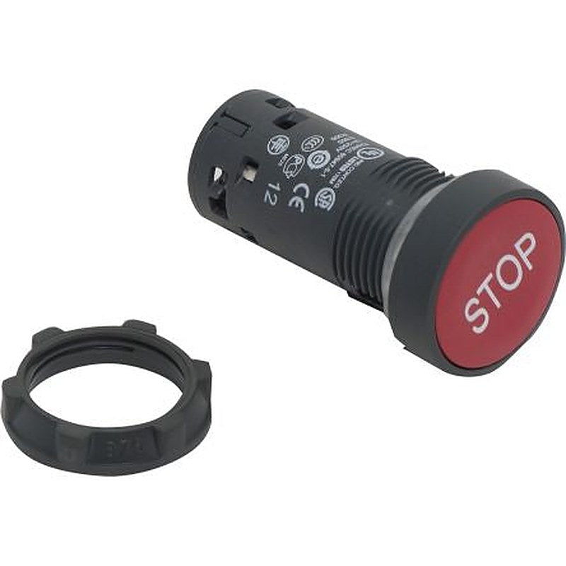 Schneider Electric Harmony Series Push Button Switch, Spring Return, Panel, 22 mm Cutout, SPST, Red LED, IP20, IP65, 250