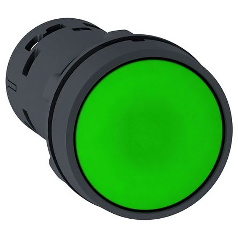 Schneider Electric Harmony Series Push Button Switch, Spring Return, Screw, 22 mm Cutout, SPDT, Green LED, IP65, 250 V