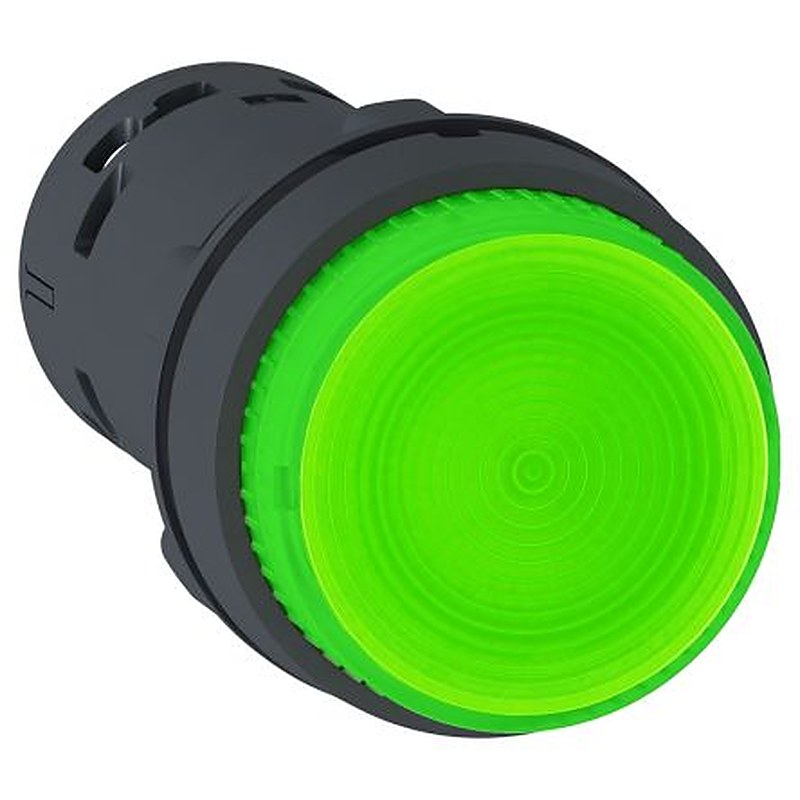 Schneider Electric XB7 Series Illuminated Push Button Switch, Push-On, Through Hole, 22.3 mm Cutout, 1 NO, Green LED,