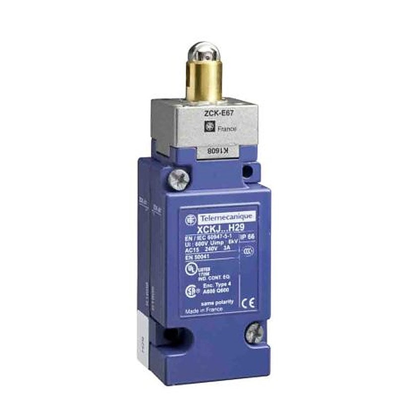 Telemecanique Sensors OsiSense XC Series Roller Plunger Limit Switch, 1 CO, IP66, Zinc Alloy Housing, 240V ac, 3A