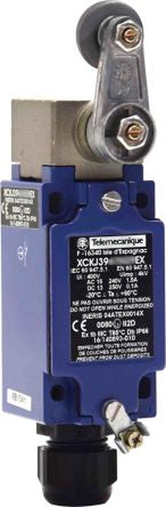 Telemecanique Sensors OsiSense ATEX D Standard format Series Roller Lever Limit Switch, 1 NO/2 NC, IP66, IP67, Zinc