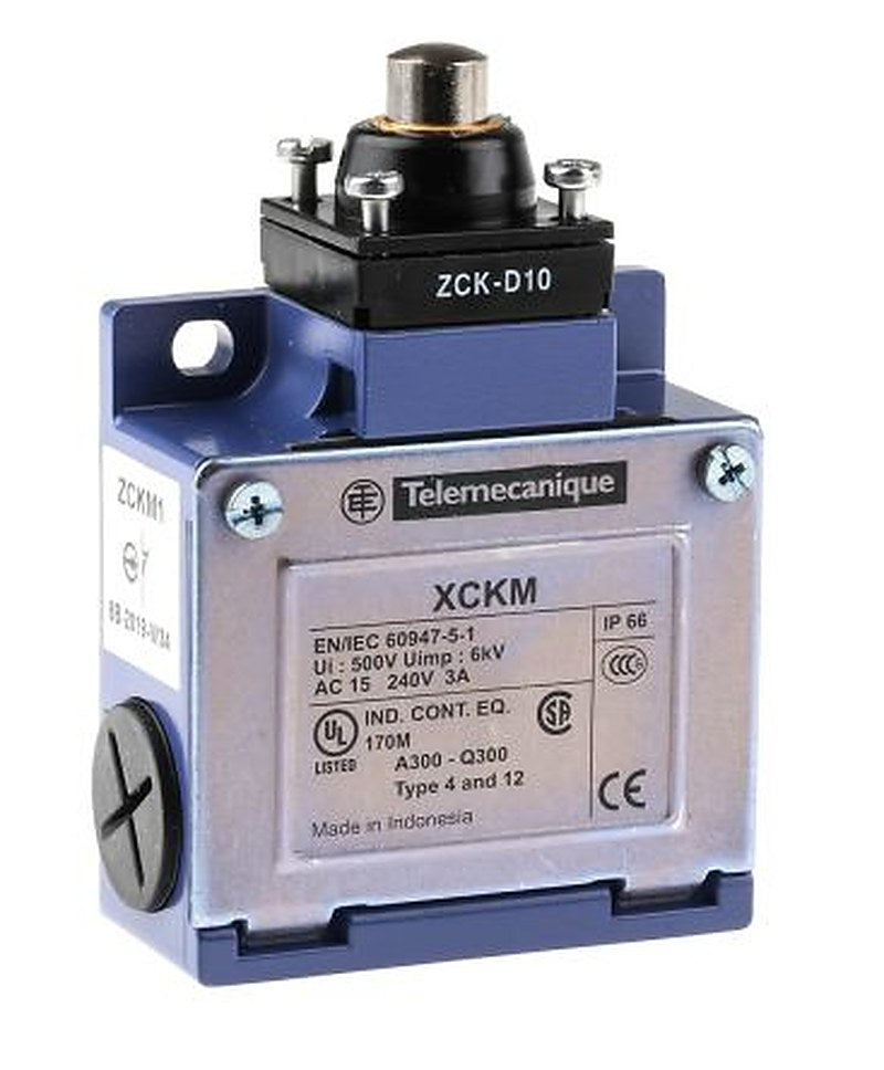 Telemecanique Sensors OsiSense XC Series Plunger Limit Switch, 1 NO/1 NC, IP66, Zinc Alloy Housing, 240V ac, 3A
