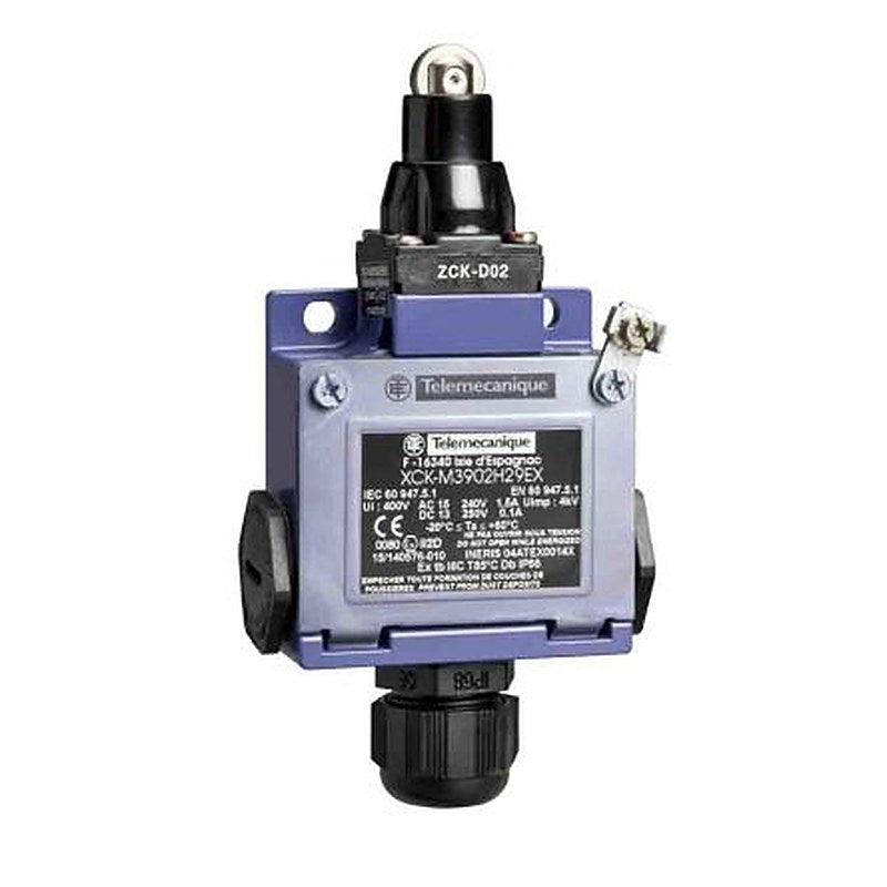 Telemecanique Sensors OsiSense ATEX D Series Roller Plunger Limit Switch, 1 NO/2 NC, IP66, Zinc Alloy Housing, 240V ac,