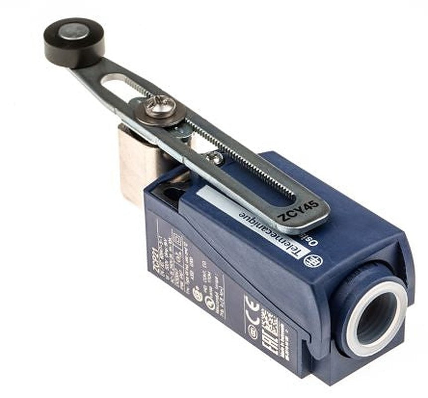 Telemecanique Sensors XCKP Series Roller Lever Limit Switch, 1 NO/1 NC, IP67, IP66, Plastic Housing, 240V ac, 3A