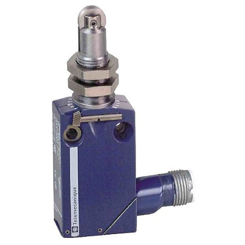 Telemecanique Sensors XCMD Series Roller Plunger Limit Switch, DPST, IP68, IP67, IP66, Zinc Zamak Alloy Housing, 50V ac,