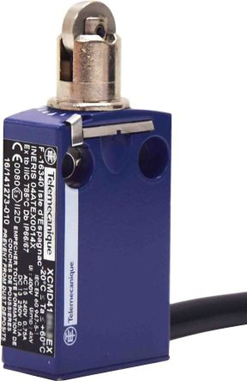 Telemecanique Sensors OsiSense ATEX D Series Roller Plunger Limit Switch, 1 NO/1 NC, IP67, IP66, Zinc Alloy Housing,