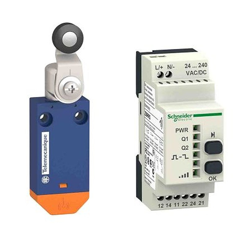Telemecanique Sensors XCMW Series Roller Lever Limit Switch, SPDT, IP65, Plastic Housing, 240V ac, 3A