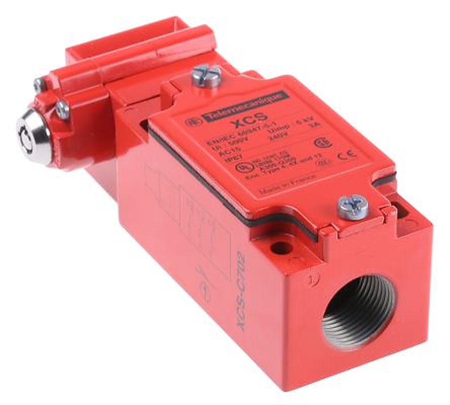 Telemecanique Sensors XCSC Safety Interlock Switch, Keyed Actuator Included, Zinc Alloy, Interlock