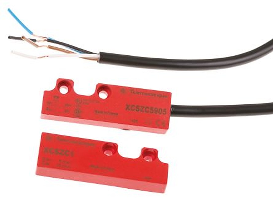 Telemecanique Sensors XCS-DMC Series Magnetic Non-Contact Safety Switch, Plastic Housing, 100V dc, NC, Cable
