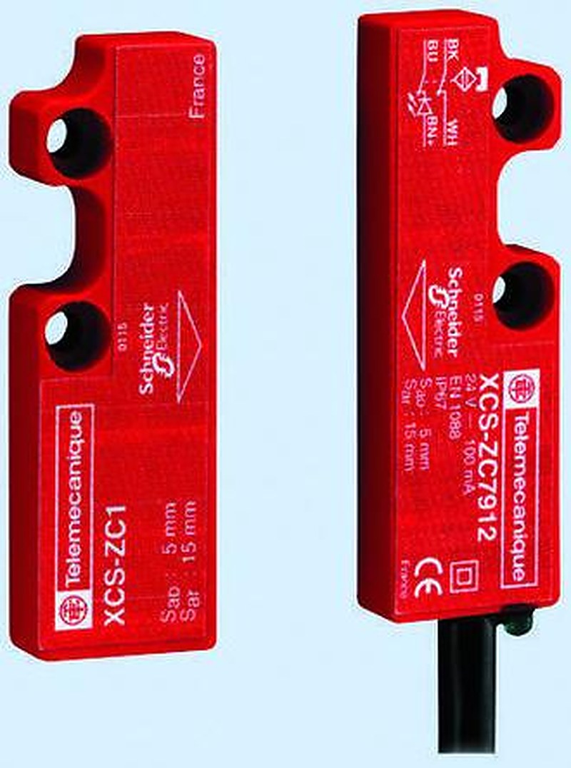 Telemecanique Sensors XCS-DMC Series Magnetic Non-Contact Safety Switch, Plastic Housing, 100V dc, NC, M8